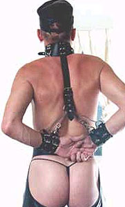 Black Leather cuffs with collar